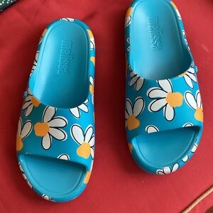 Melissa Blue and White Floral Sandals